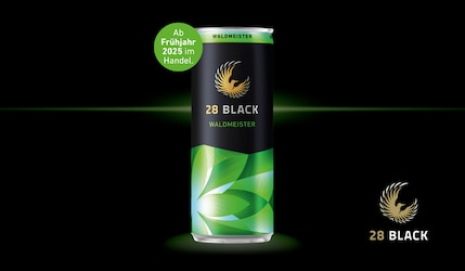 28 Black Waldmeister für Frühling 2025 in einer Dose vor schwarzem Hintergrund
