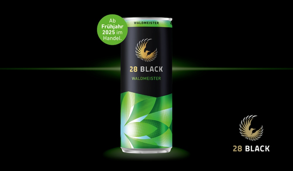 28 Black Waldmeister für Frühling 2025 in einer Dose vor schwarzem Hintergrund