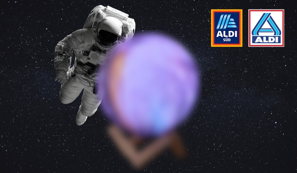 ALDI Galaxie Lampe im Weltall mit Astronaut