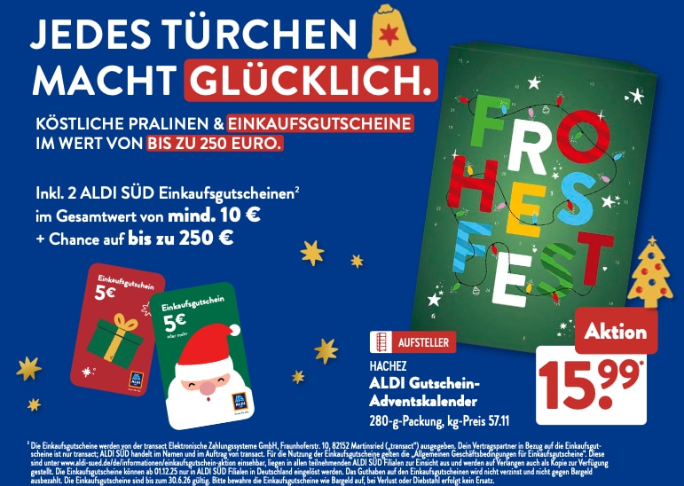 ALDI Süd Gutschein Adventskalender 2025