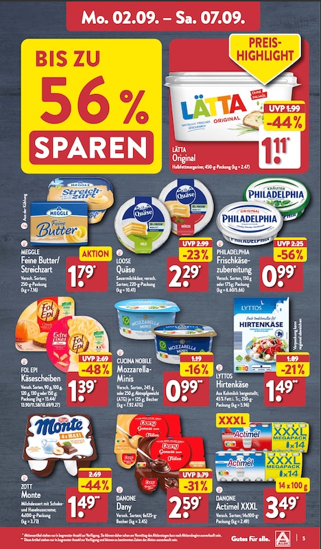 ALDI Nord Prospekt-Highlights ab Montag, 02. September 2024
