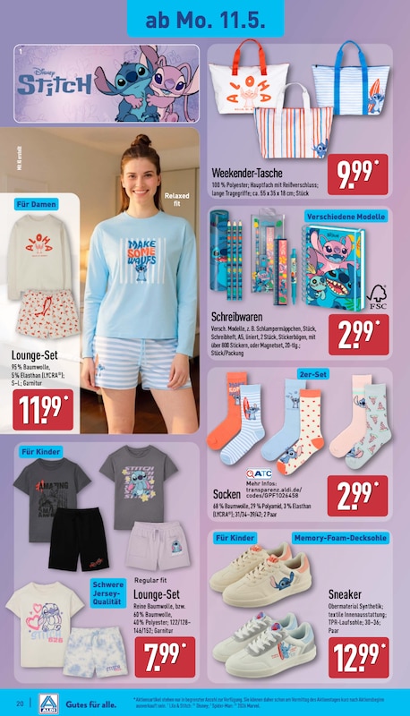 ALDI Süd Prospekt ab 11.05. mit Lilo und Stitch Kollektion