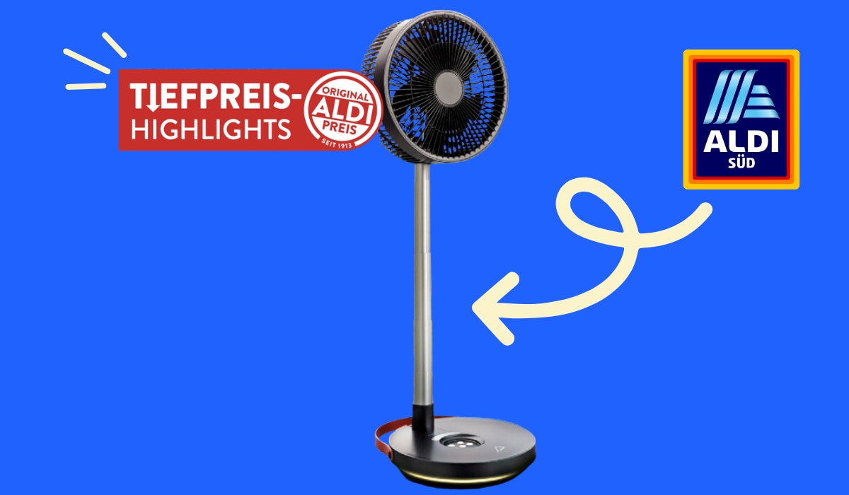 Diesen tragbaren Ventilator gibt's bei ALDI als Tiefpreis-Highlight!