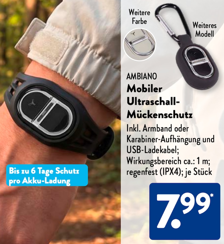Ambiano Ultraschall-Mückenschutz im ALDI Süd Prospekt 08.06.2026