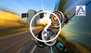 Auto Gadgets mit Fragezeichen und ALDI Nord Logo