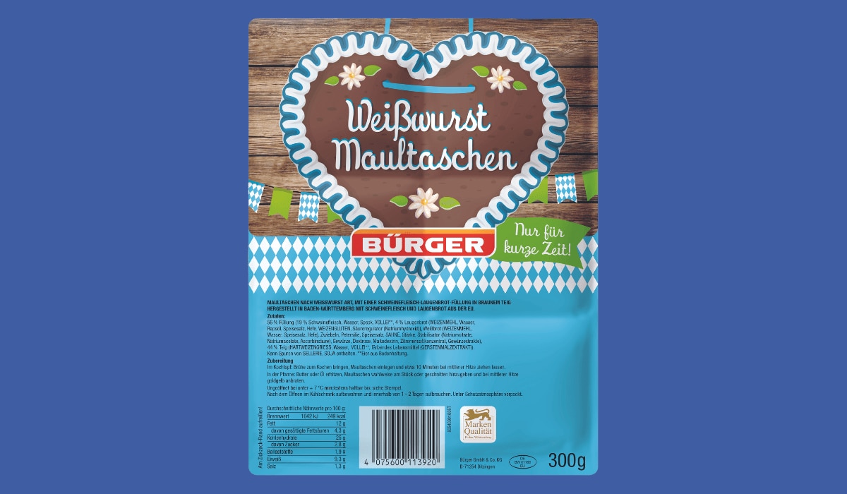 BÜRGER Weißwurst Maultaschen