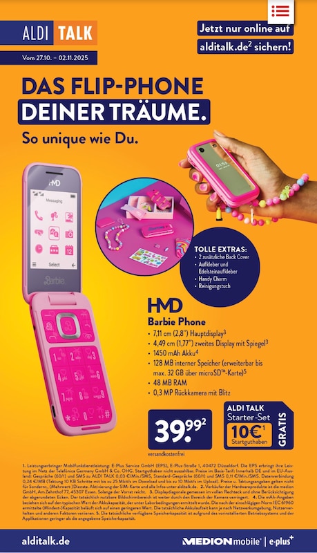 Barbie Flip Phone im ALDI Prospekt KW44 2025