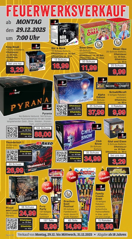 Batterien und Raketen im Jawoll Feuerwerk Prospekt 2025 2026