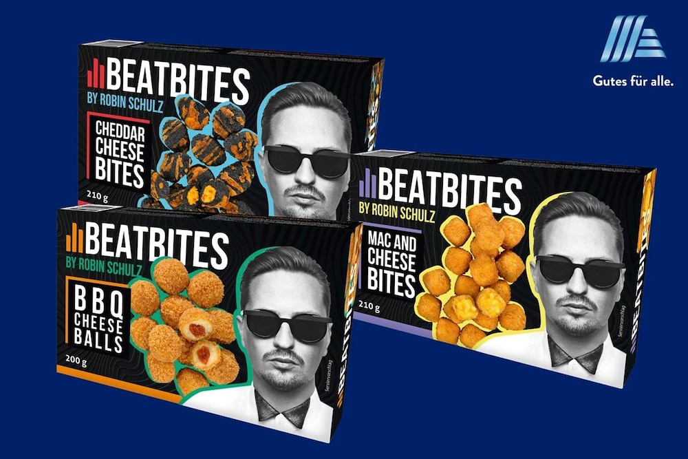 Beatbites von ALDI SÜD und DJ Robin Schulz: Käse-Snacks in drei Varianten