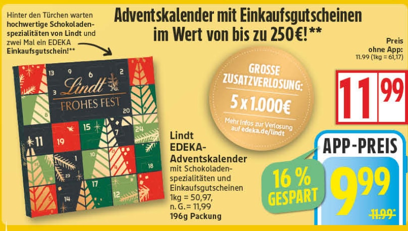 EDEKA Gutschein Adventskalender 2025
