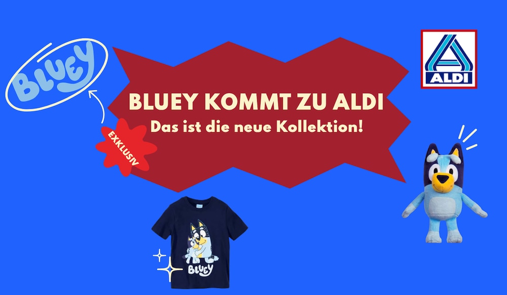Bluey Produkte bei ALDI Nord mit Logos