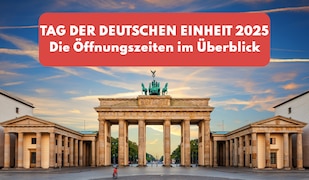 Brandenburger Tor mit Tag der deutschen Einheit 2025 Banner