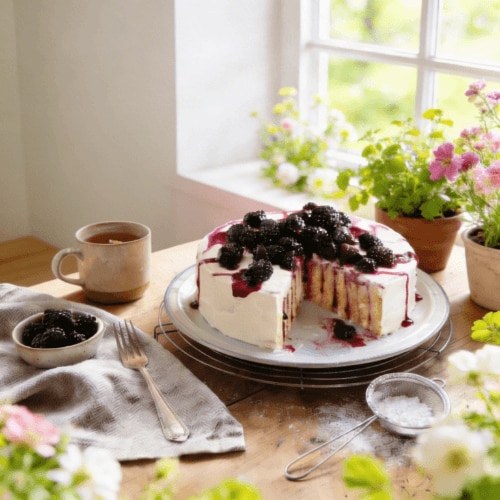 Brombeer-Wickeltorte