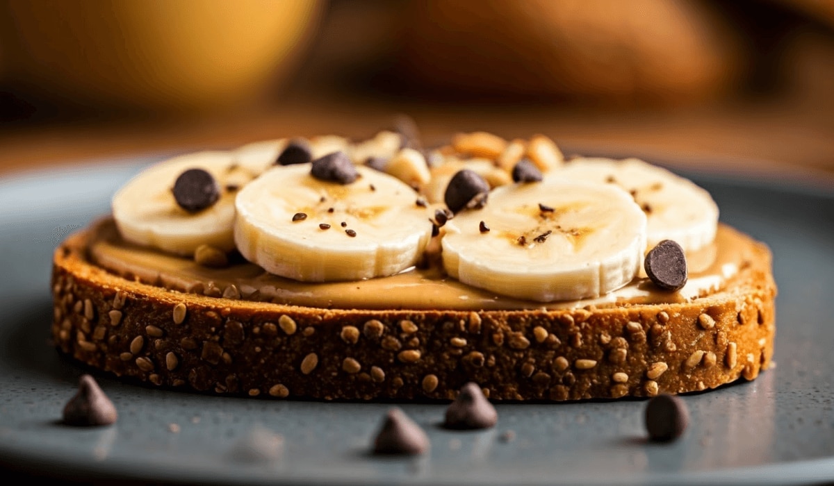 Banane Schokolade Erdnuss Brot
