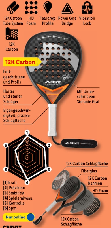 Carbon Padelschläger bei Lidl