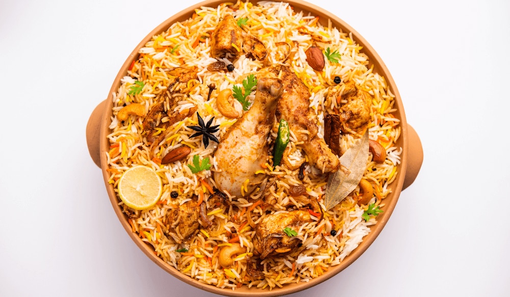 Chicken Biryani in einem Topf