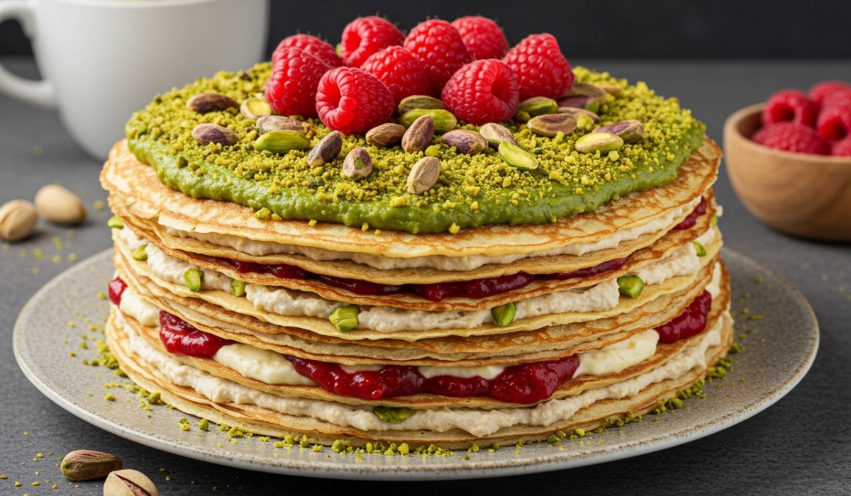 Crepe Torte Pistazien Himbeere