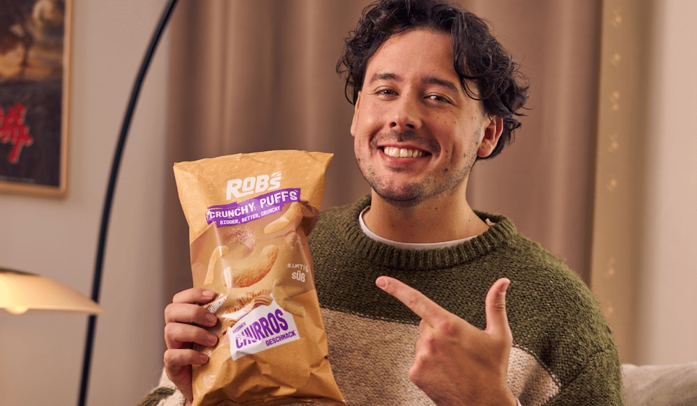 Crispy Rob mit ROB's Crunchy Puffs Churros 2024 bei Kaufland