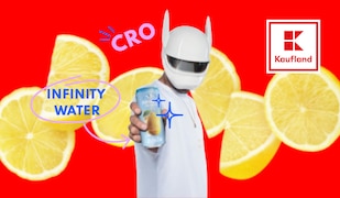 Cro mit Infinity Water in der Cro-Edition mit Kaufland Logo