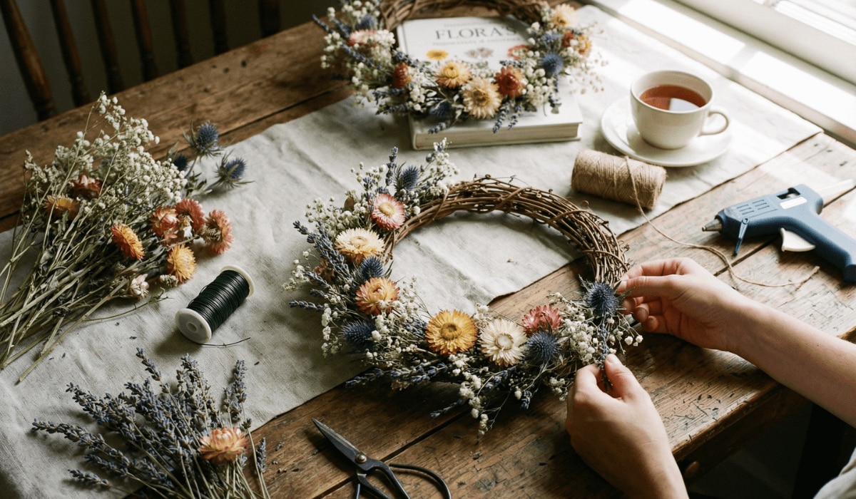 Blumenkranz basteln Anleitung
