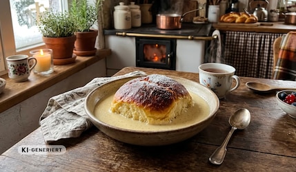 Dampfnudel mit Vanillesauce