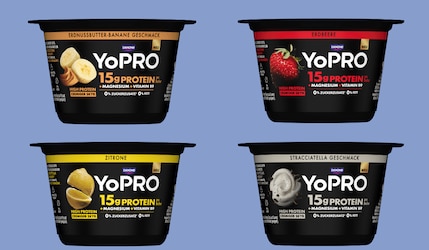 Danone YoPRO Sortiment in vier Sorten