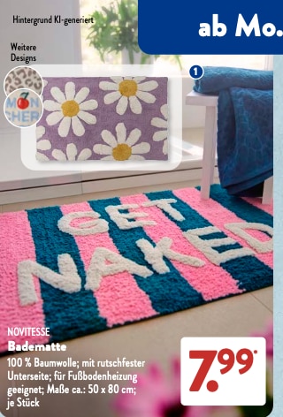 Design-Badematte im ALDI Süd Prospekt