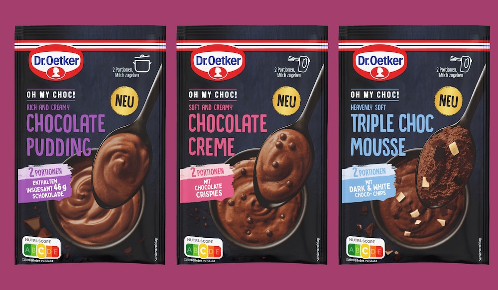Dr. Oetker Oh My Choc! Sortiment in der drei Sorten
