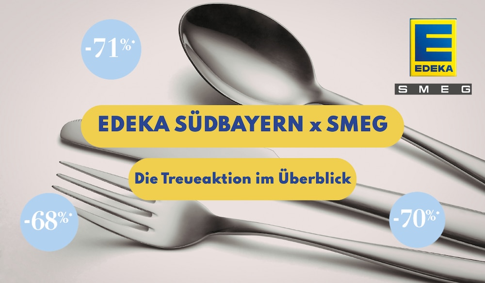 EDEKA Südbayern SMEG Treueaktion Slogan mit Logos
