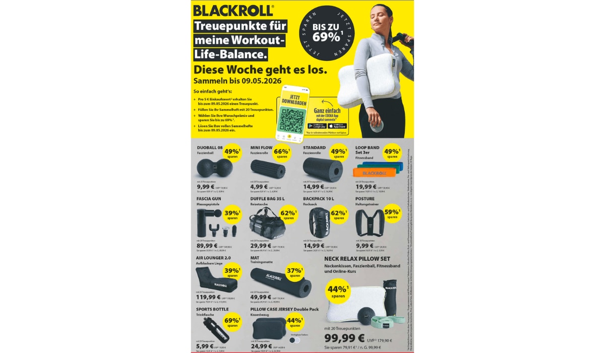 Treuepunkte bei Edeka sammeln und Blackroll-Produkte günstig sichern