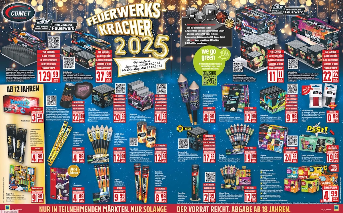 Edeka Feuerwerk Prospekt 2024 25 Sortiment