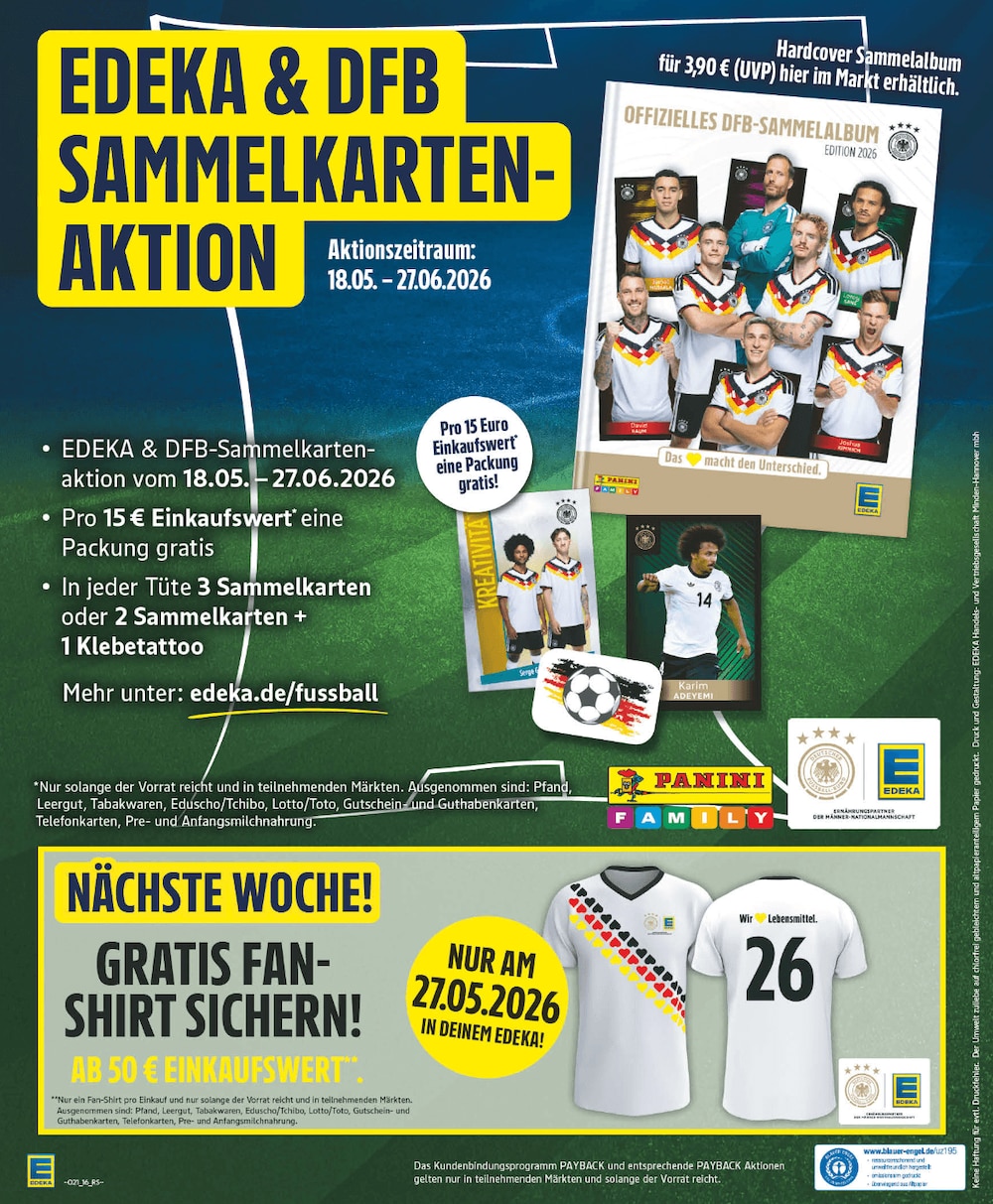 Edeka Fußball WM Sammelkarten Aktion 2026