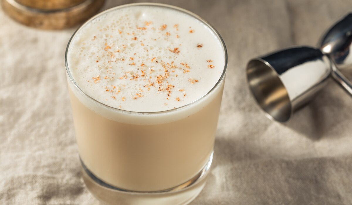 Eggnog in einem Glas