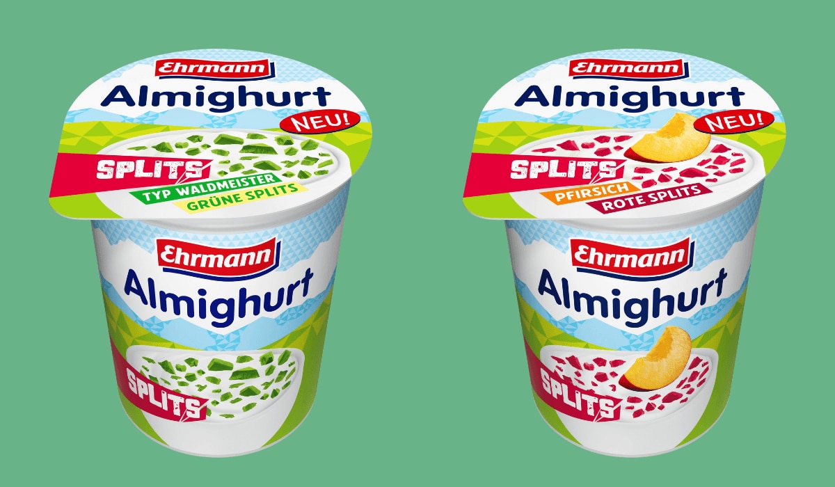 Ehrmann Almighurt Splits in zwei Sorten