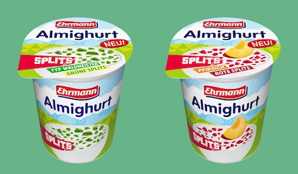 Ehrmann Almighurt Splits in zwei Sorten