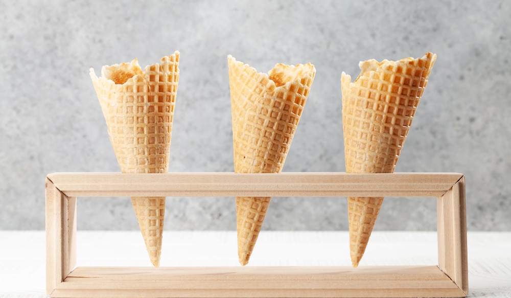 Eiswaffeln in einem Ständer
