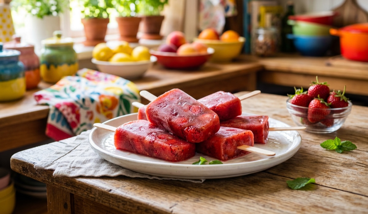 Erdbeer Popsicles