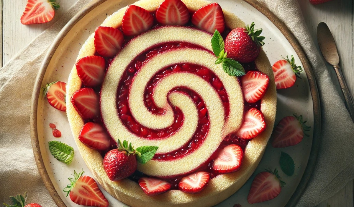 Erdbeer Wickeltorte