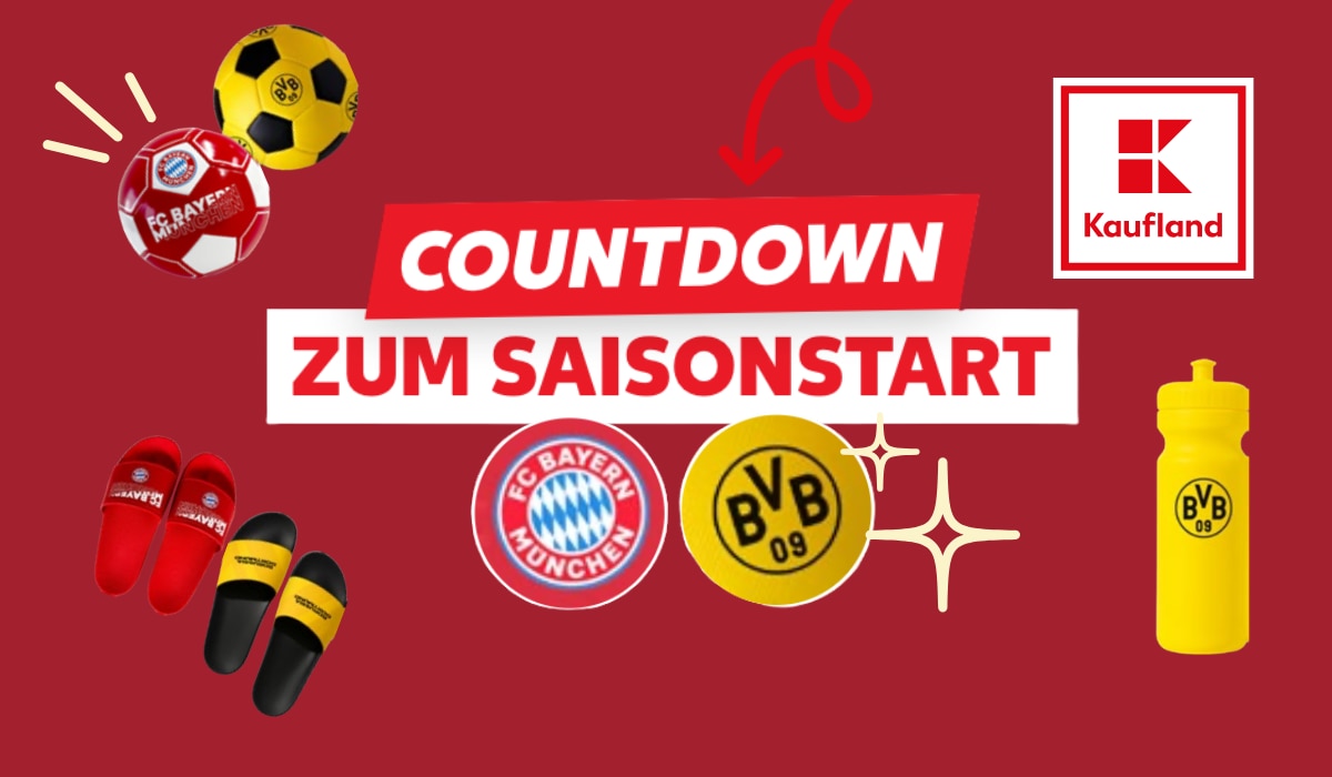 FCB & BVB bei Kaufland: So könnt ihr euch den Fußball-Merch schnappen! FCB & BVB bei Kaufland: So könnt ihr euch den Fußball-Merch schnappen!