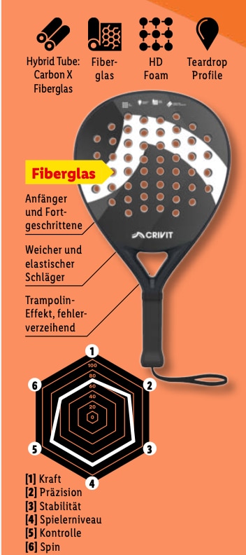 Fiberglas Padelschläger bei Lidl