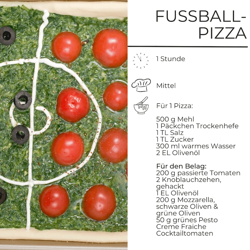 Fußball-Pizza Zutatenliste