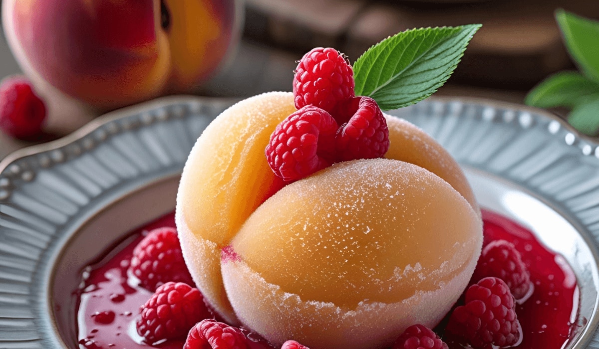 Frozen peach Dessert