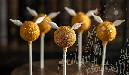 Goldener Schnatz Cake Pops