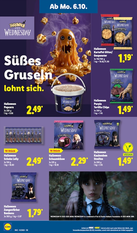 Halloween Wednesday Edition 2025 im Lidl Prospekt 06.10.2025