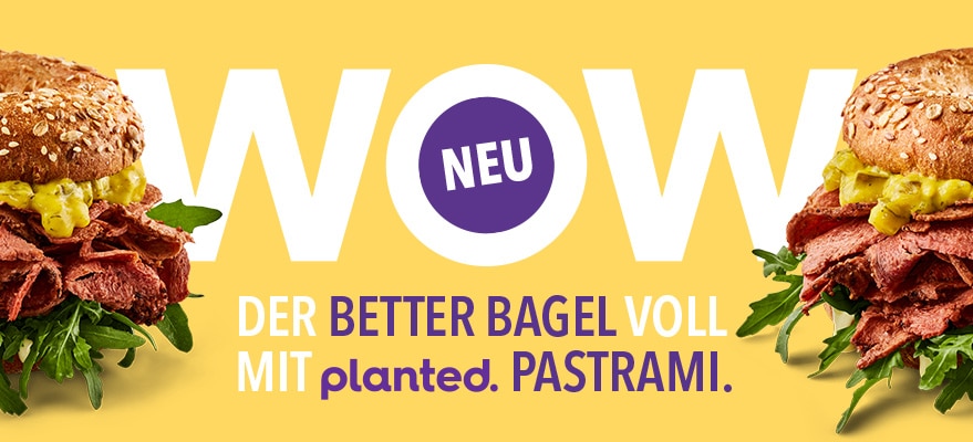 Hans im Glück Planted Pastrami Bagel Promo Bild