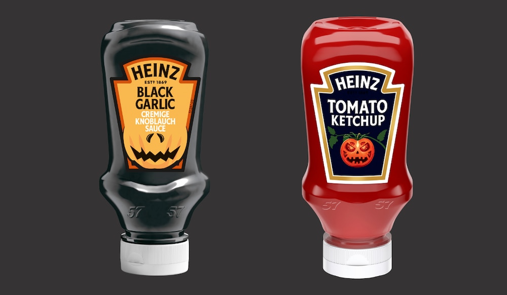 Heinz Ketchup und Knoblauch Sauce Halloween Edition