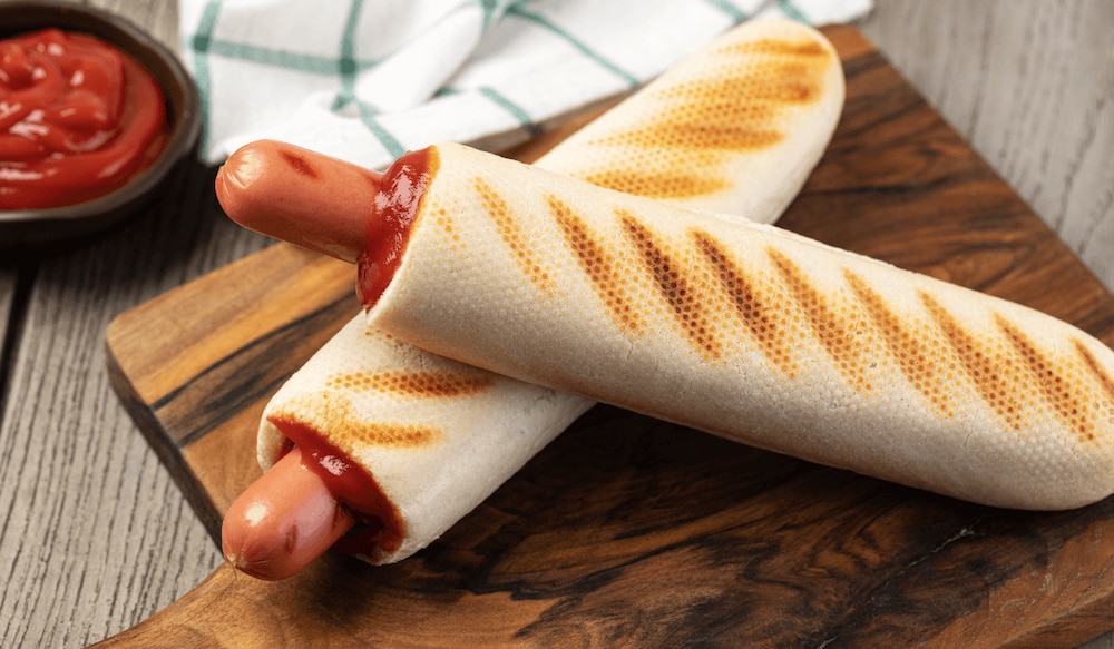 Hot Dog Würstchen in einem Brot