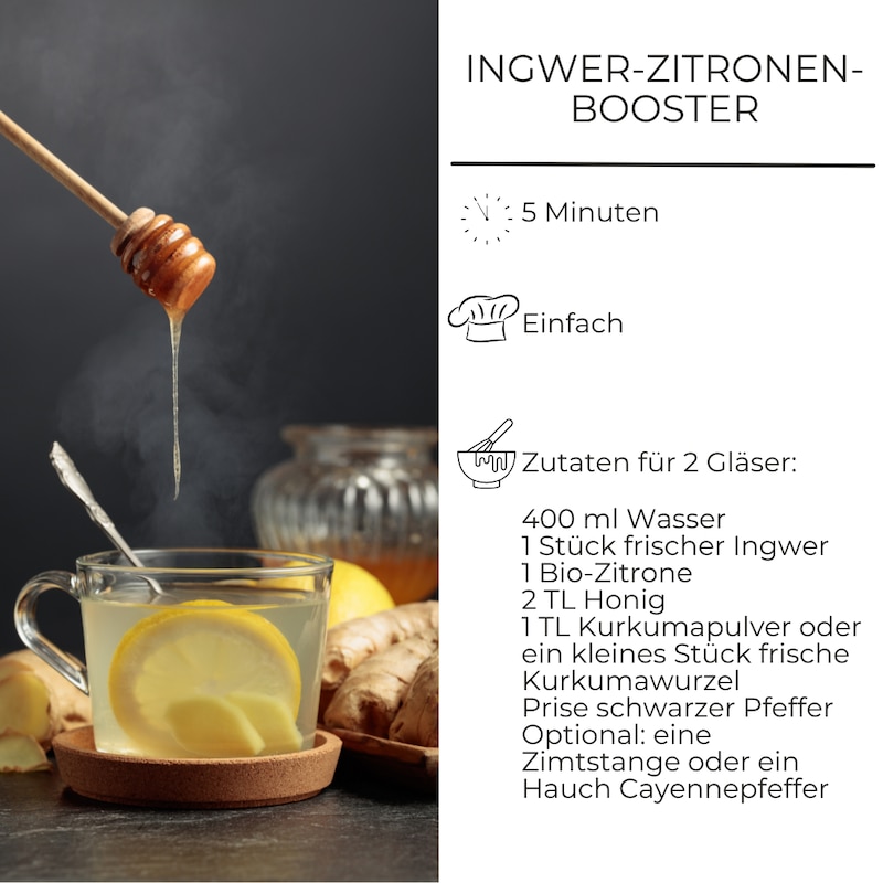 Ingwer-Zitronen-Booster Zutatenliste