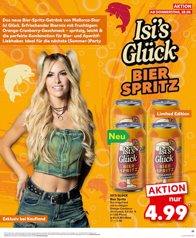 Isi's Glück Bier Spritz im Kaufland Prospekt KW352025