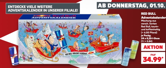 Kaufland Prospekt 01.10.2026 mit Red Bull Adventskalender 2026